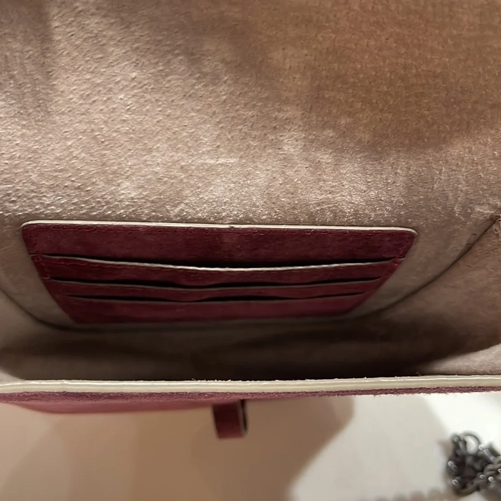 Joey Wolffer Suede Crossbody Bag Burgundy Wine